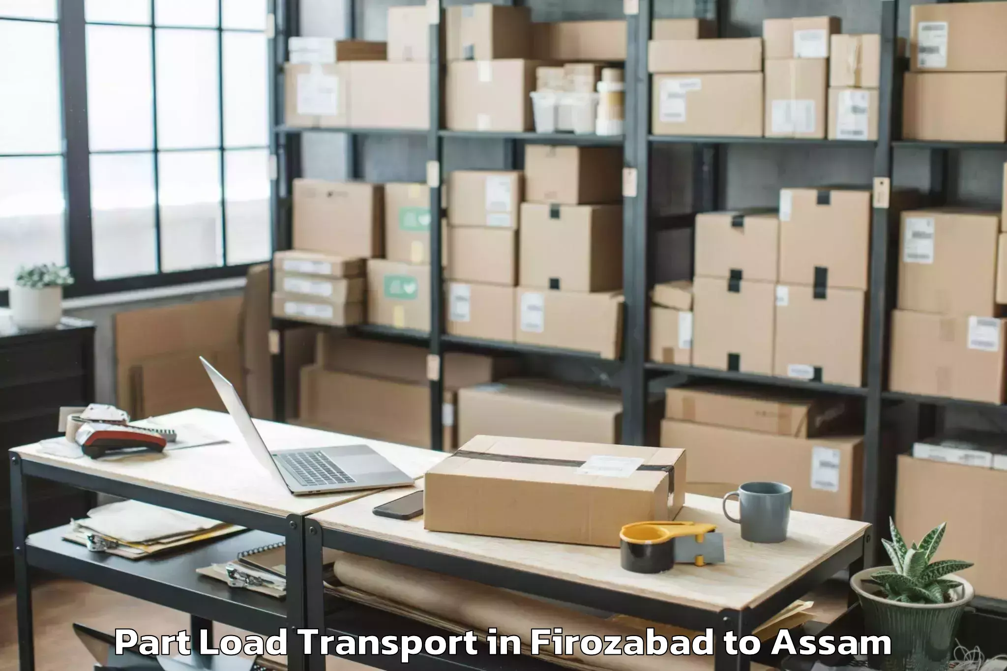 Top Firozabad to Bijni Part Load Transport Available